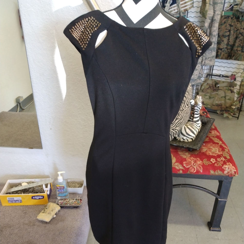 Allen B studded shoulder bodycon dress - Picture 1 of 5